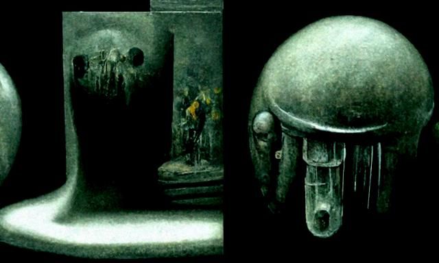 Sinister Biomechanical Interior with Radioactive Elements
