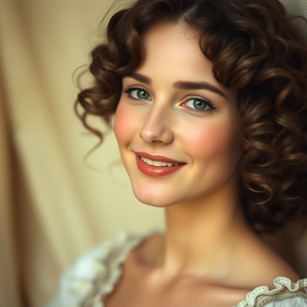 Ethereal Lady in Golden Hues