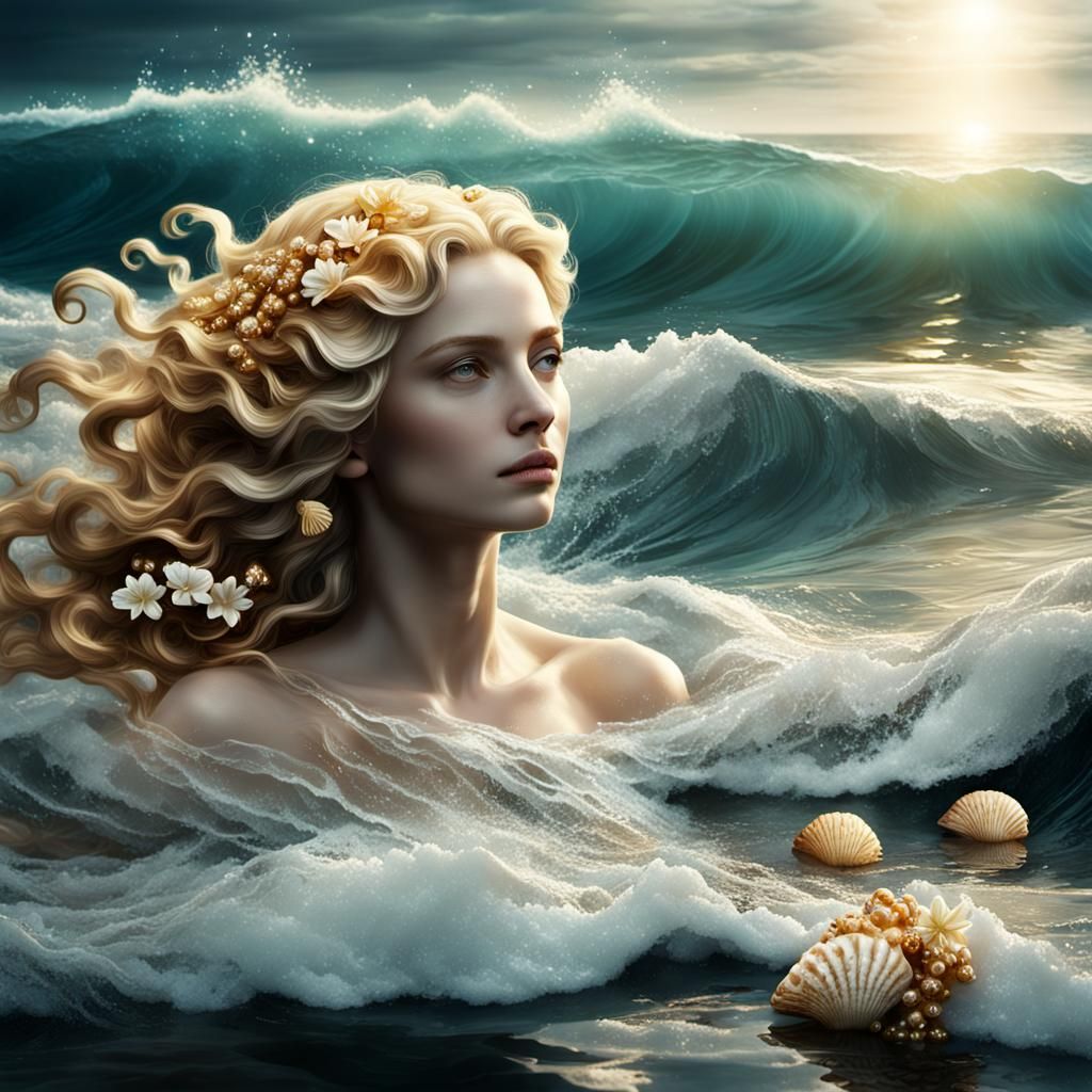 Aphrodite Emerges: A Digital Renaissance Painting