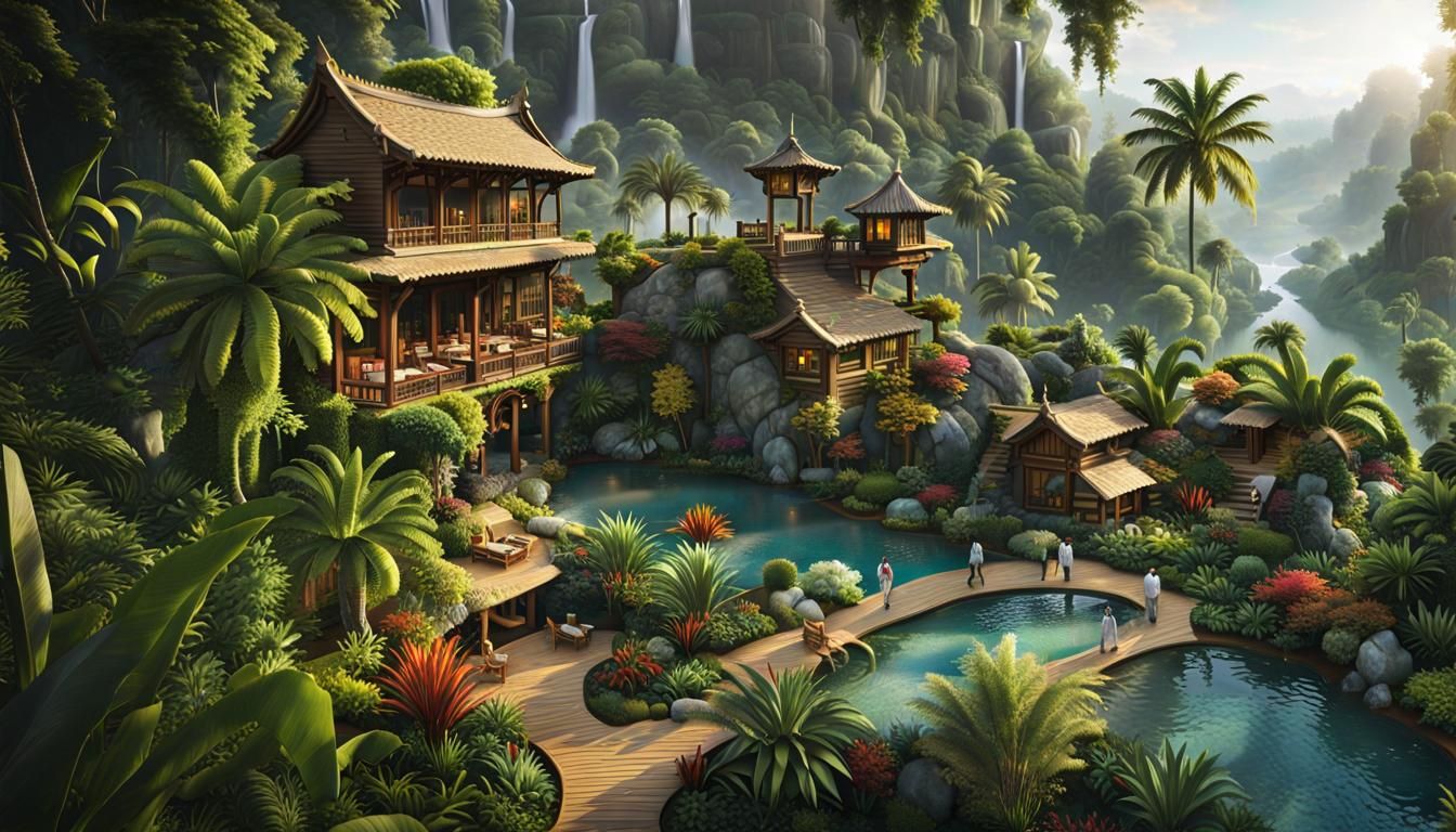 Lush Tropical Mountainside Paradise