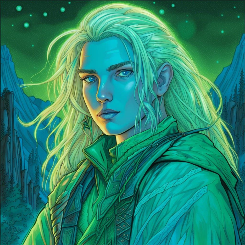 Non-Binary Ranger Portrait in Cyberpunk Style