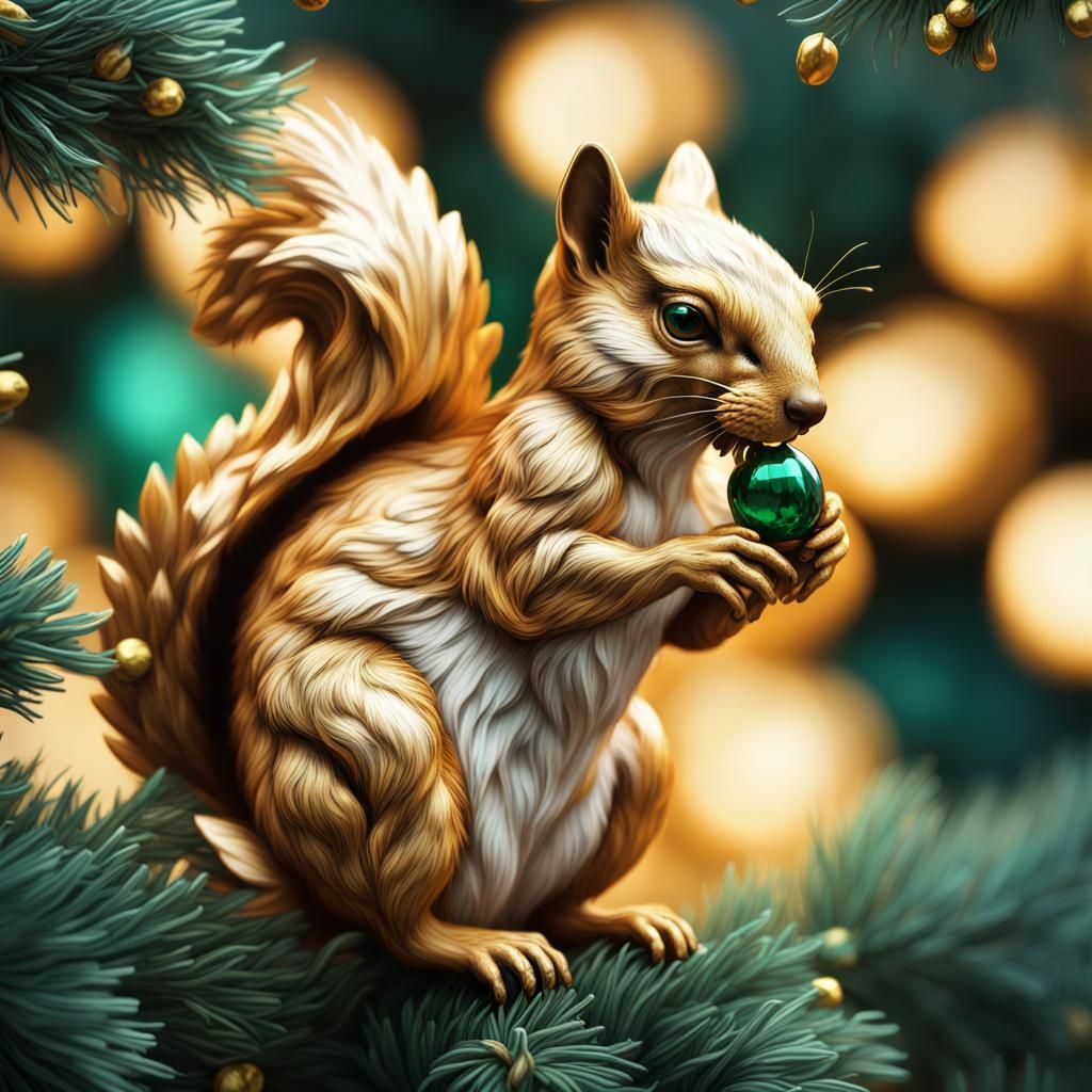 whimsical stylized surreal gothic Squirrel