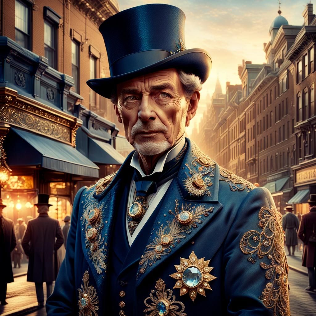 Victorian Gentleman Portrait in Golden Hour Light