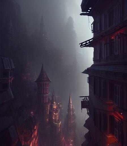 Epic Floating Biopunk City in Studio Ghibli Style