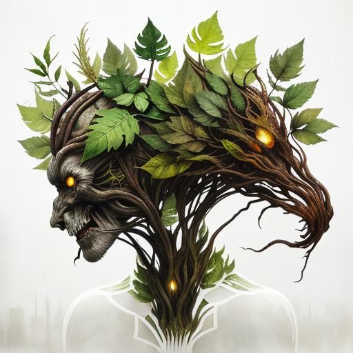 Surreal Creature in Dystopian Cityscape: Double Exposure