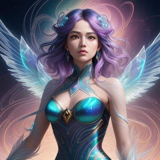 Fantastical Hedgehog with Iridescent Wings and Magic Aura