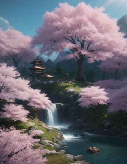 Sakura Princes in Fantasy Italian Landscape