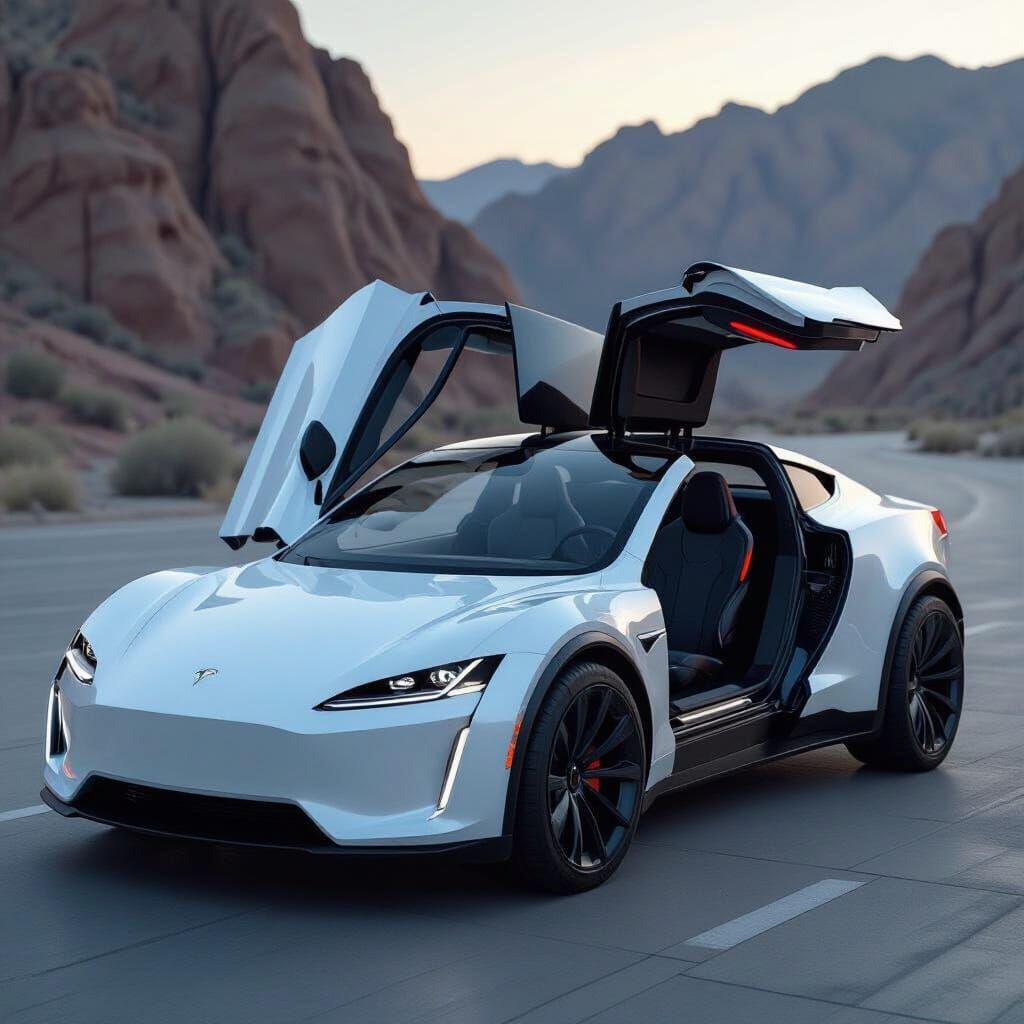 Futuristic Rugged Tesla Electric Vehicle Design