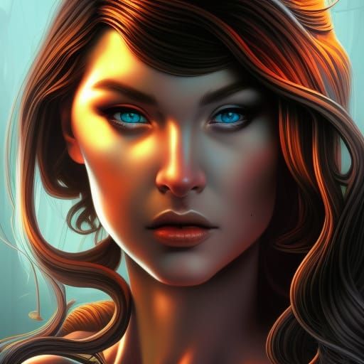 Detailed Portrait in Comic Book Art Style