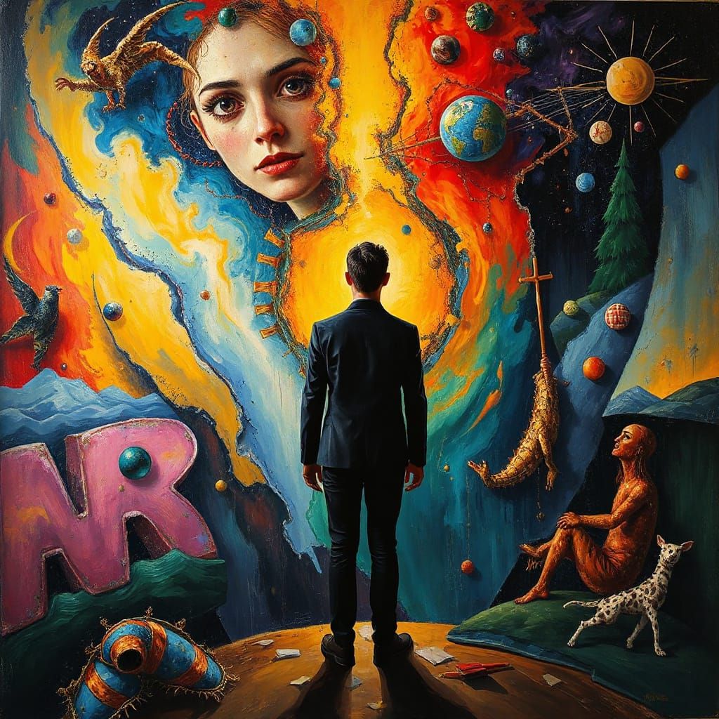 Surrealist Painting of Inner World Reflected in Behavior