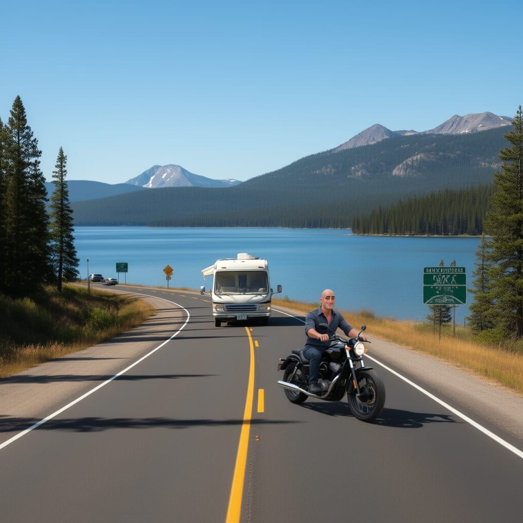 RV and Motorcycle Travel to Lake Tahoe on Highway 50