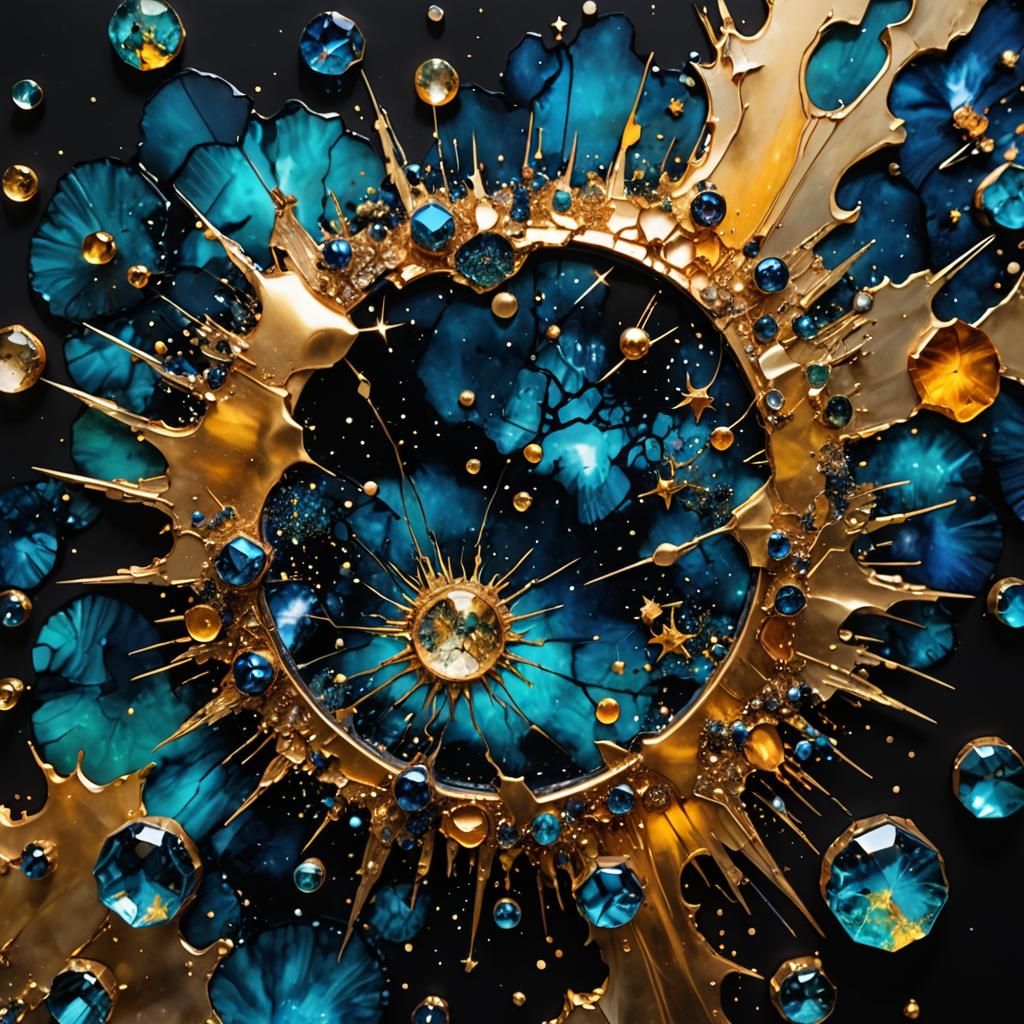 Hyperdetailed Shattered Cosmos in Alcohol Ink