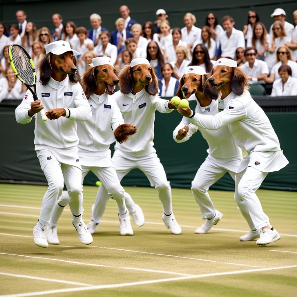 Dachshund Dress Tennis Tournament