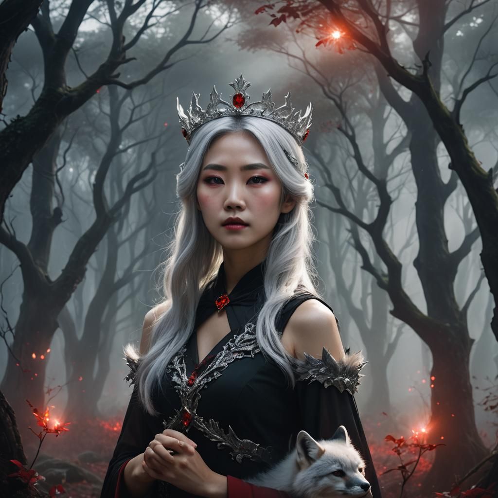 Mystical Korean Vampire Queen in Dark Fantasy Art