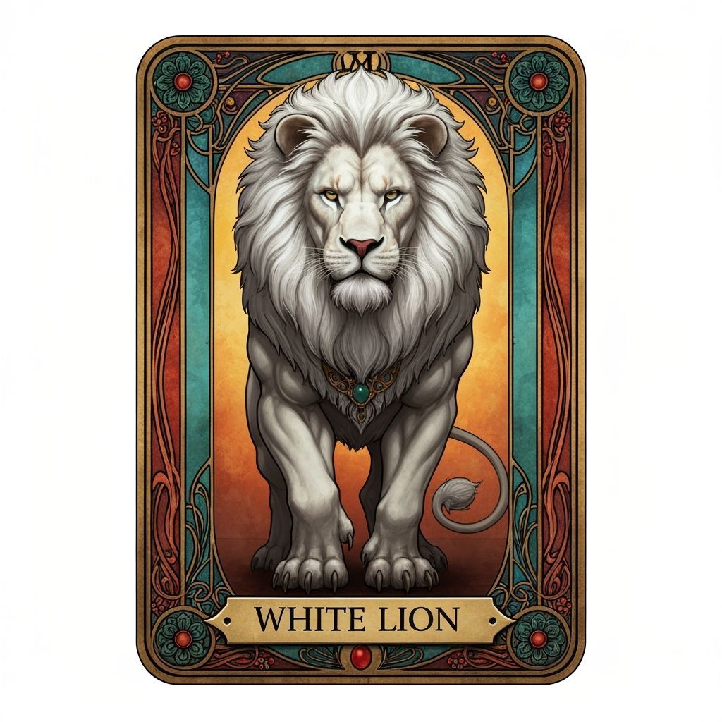 Warhammer White Lion Tarot Card Illustration