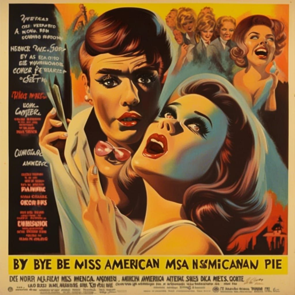 1960s Horror Movie Poster: Bye Bye Miss American Pie