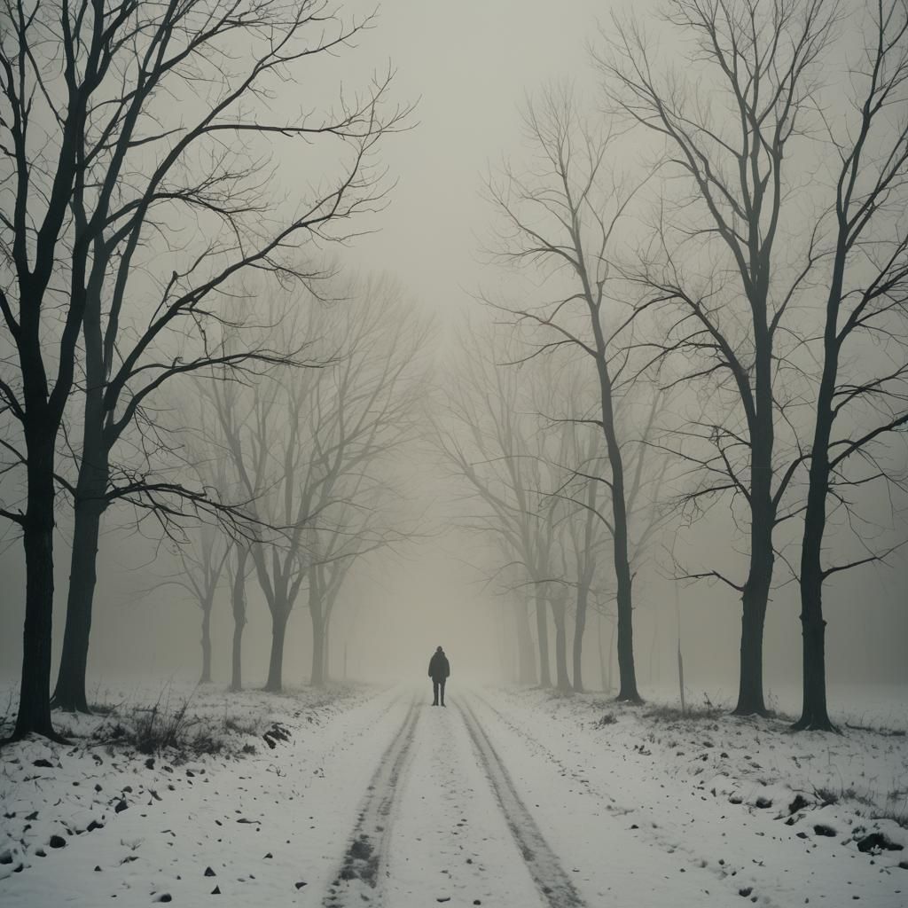 Cinematic Film Still of Emptiness with Whispers of Hope