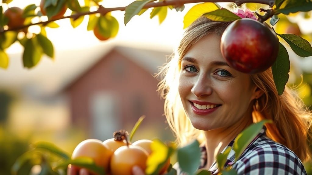 Swiss Farmer's Wife with Fruit Basket, Sharp Focus