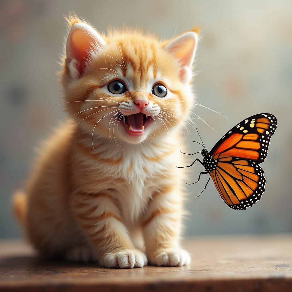 Playful Kitten in Nature