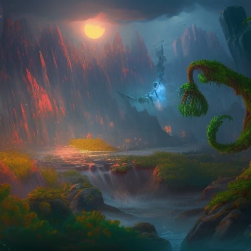 Fantastical Matte Painting in Deep Color