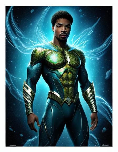 Holographic Astral Portrait Inspired by Aquaman