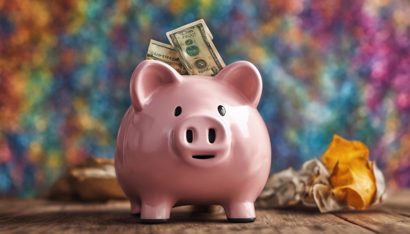 Piggy Bank on Vibrant, Cinematic Background