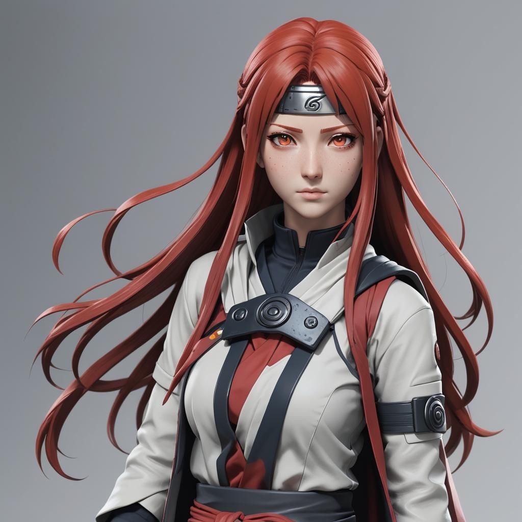 Naruto's Kushina Full Body Pose in 3D Hyperrealism