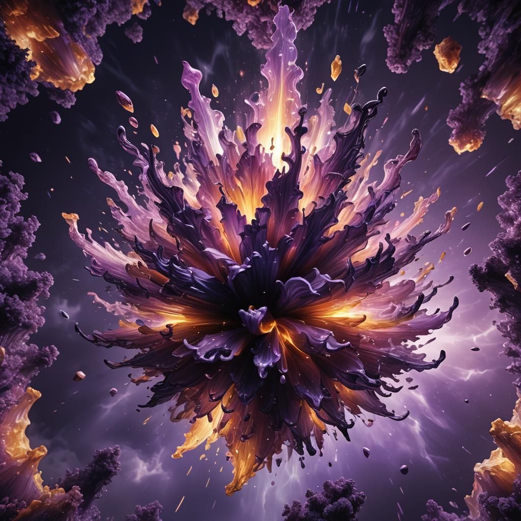 Glowing 3D Element with Purple Aura