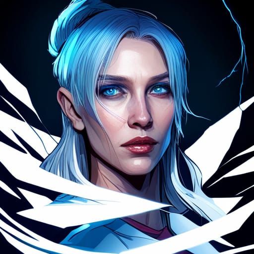 Fantasy Warlock with Blue Eyes in High Definition