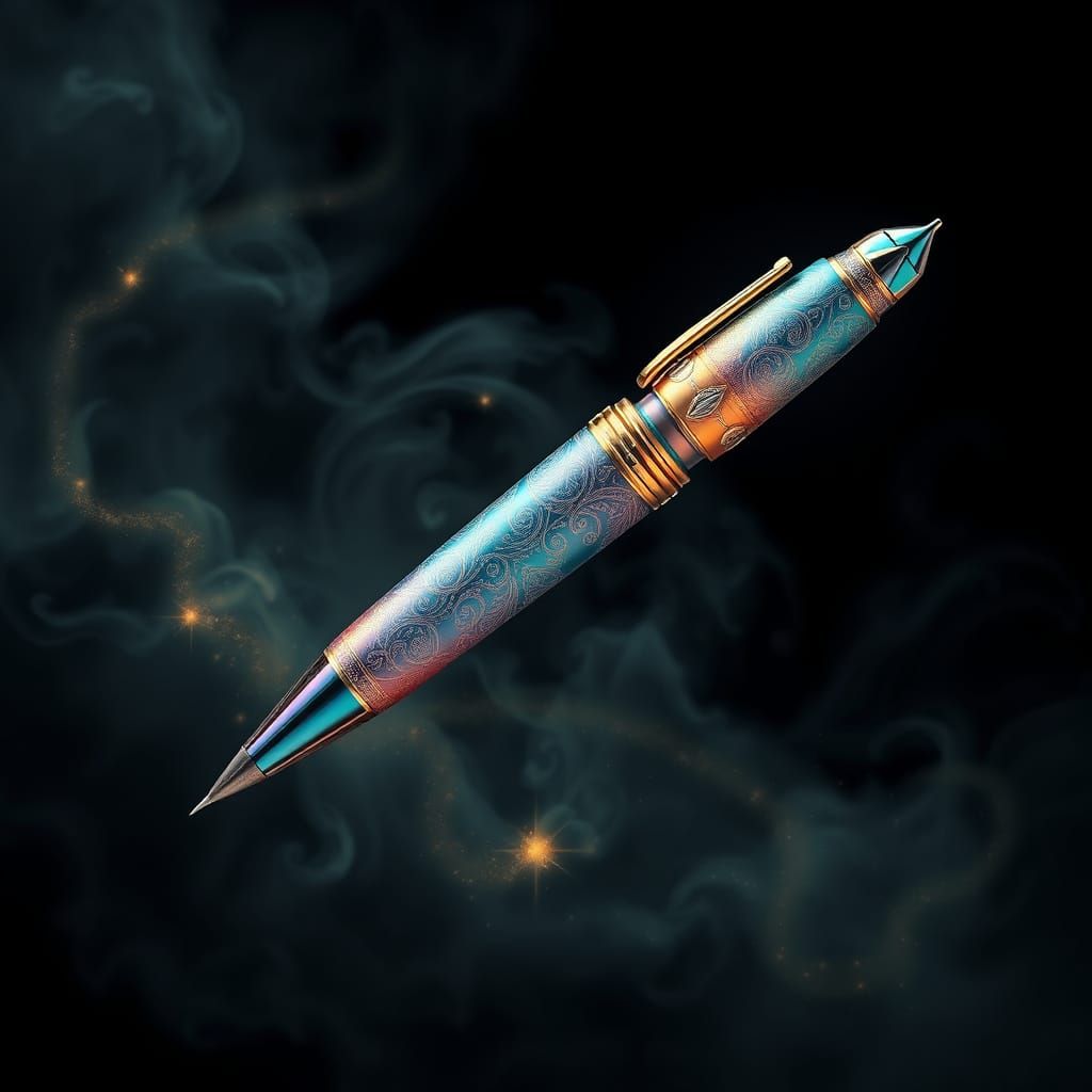 Majestic Flying Pen in Iridescent Hues