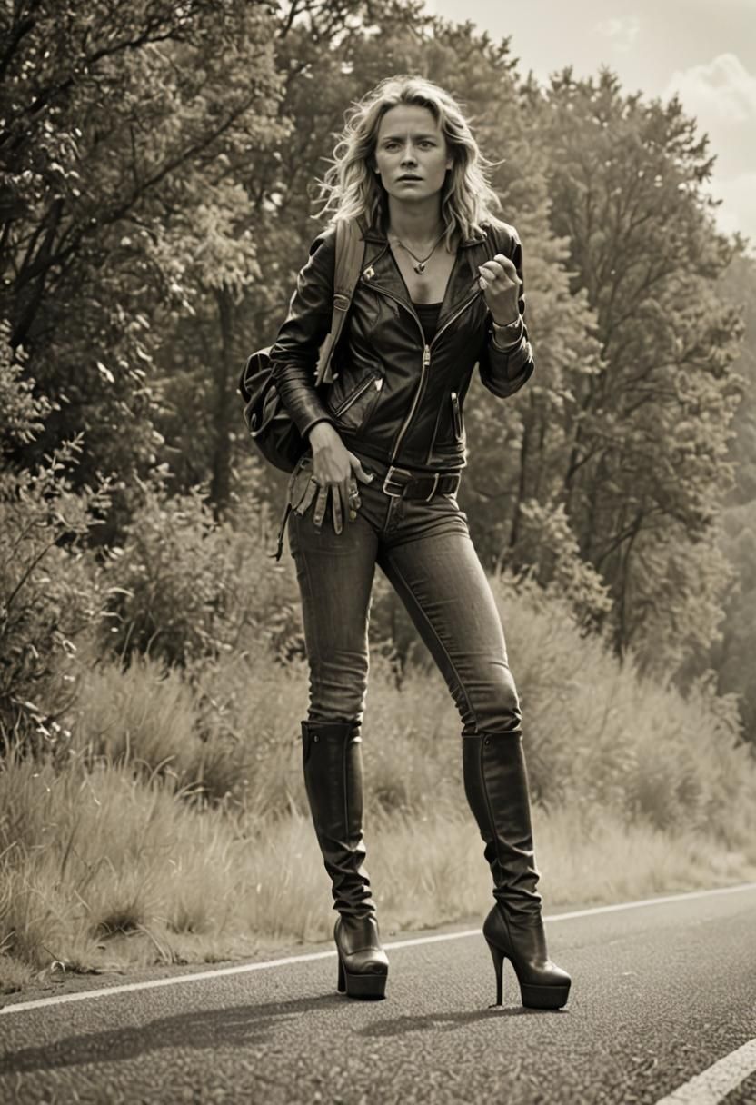 Hitchhiker on a Desolate Road Seeks Adventure