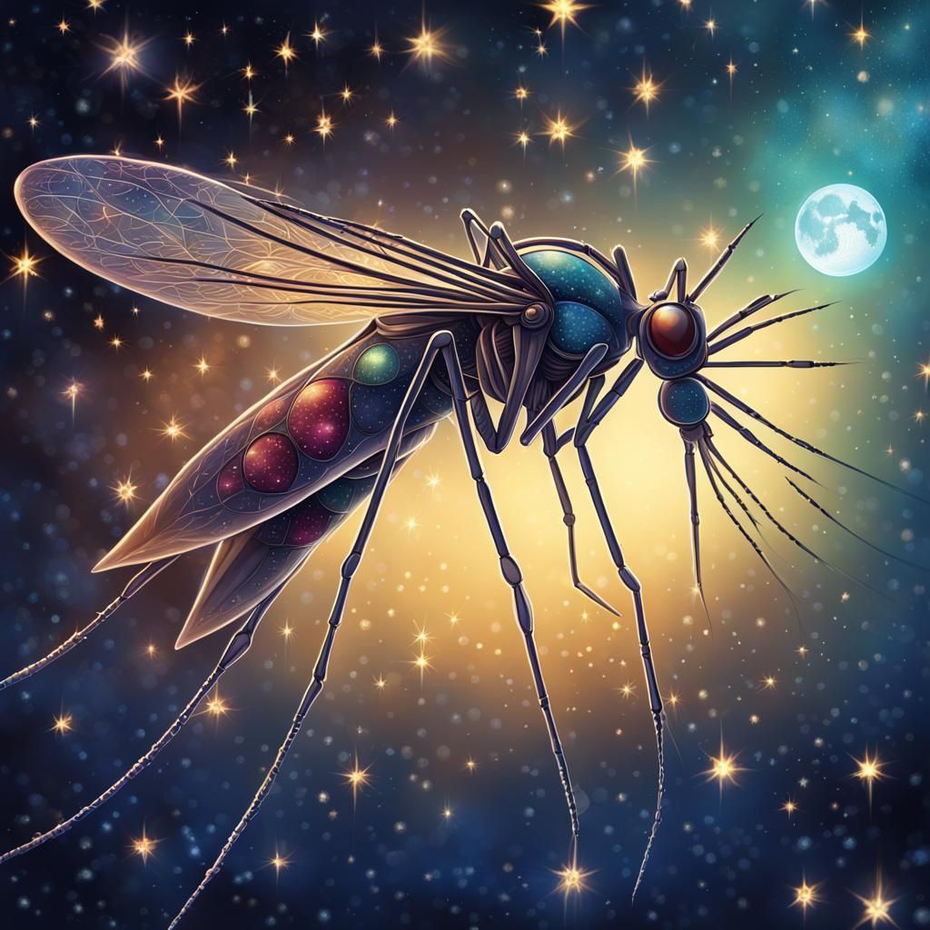 Jeweled Mosquito Shines Under Starry Sky