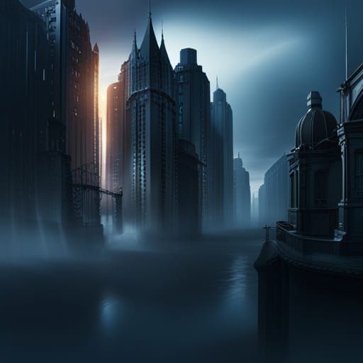 Dramatic Metallic Digital Matte Painting