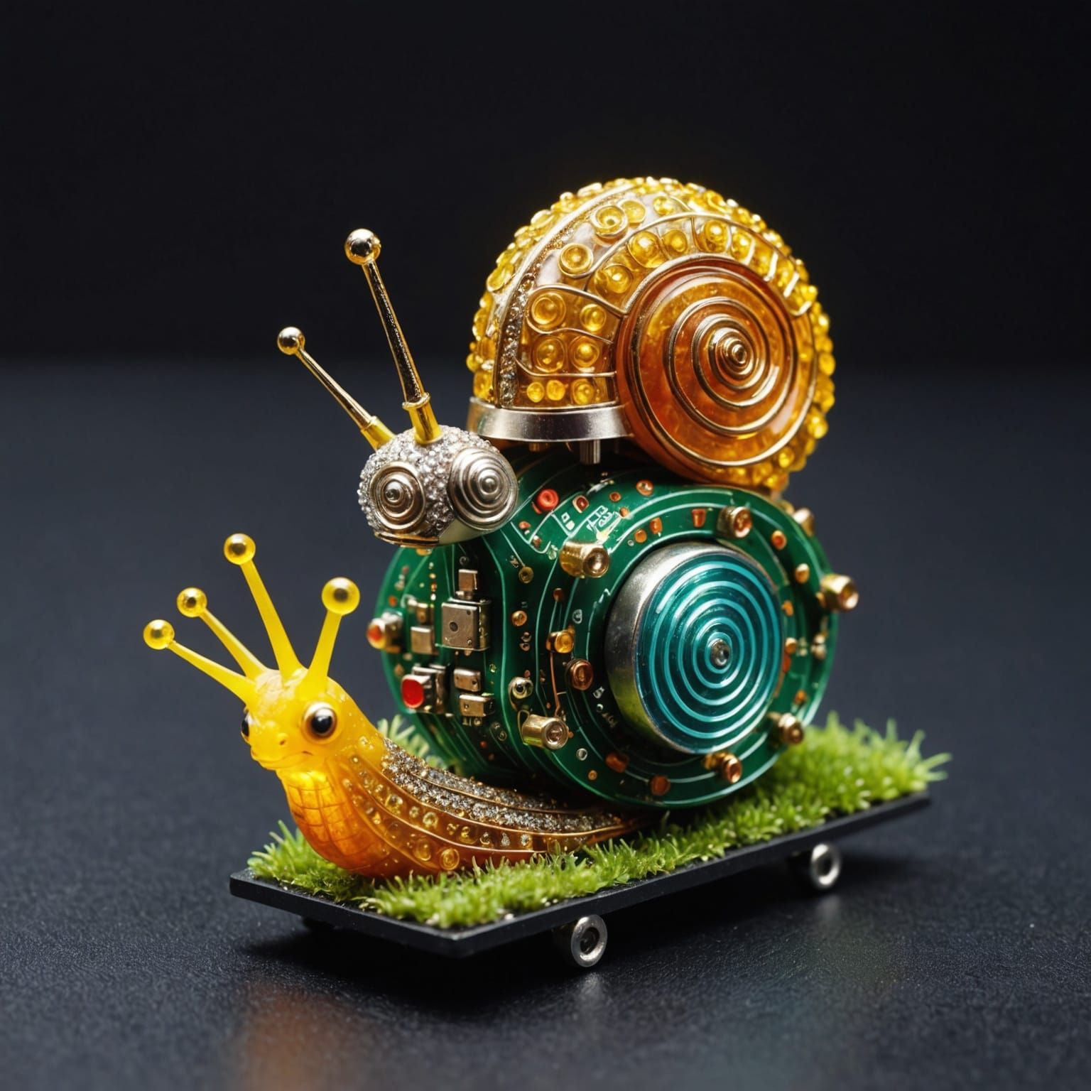 Miniature Glowing Circuit Snail