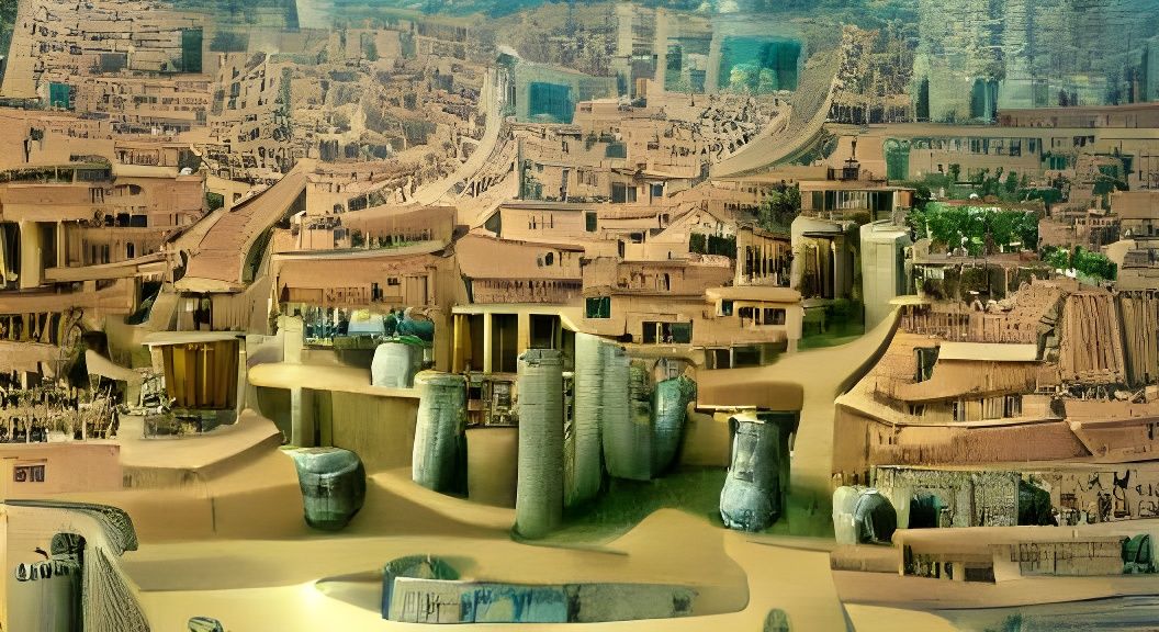 Bustling Metropolis in Ancient Times
