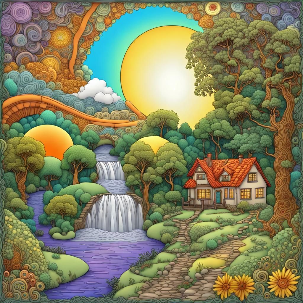 Vibrant Doodle World Digital Illustration