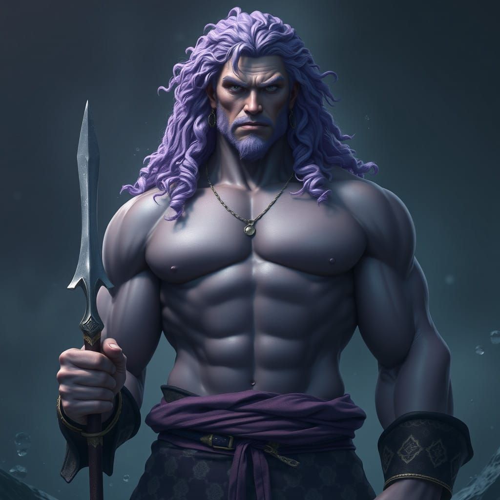 God of the Seas in Lavender-Hued Finery