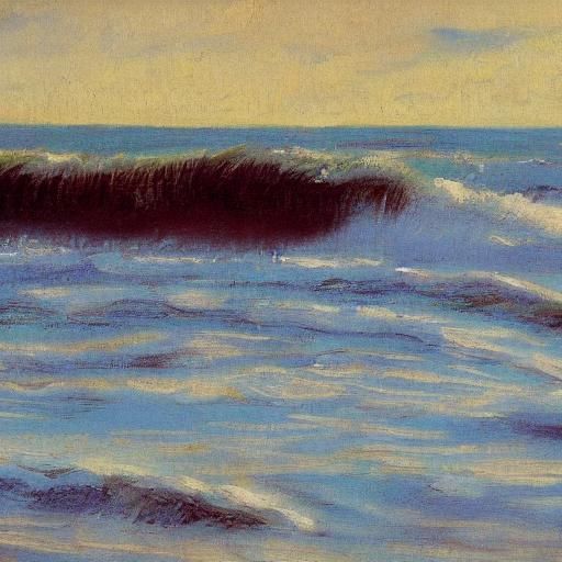 Surfboard as Van Gogh-Style Oil Painting