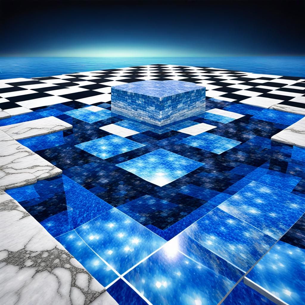 Rhombus in Night Sky: Hyperrealistic Splash Art