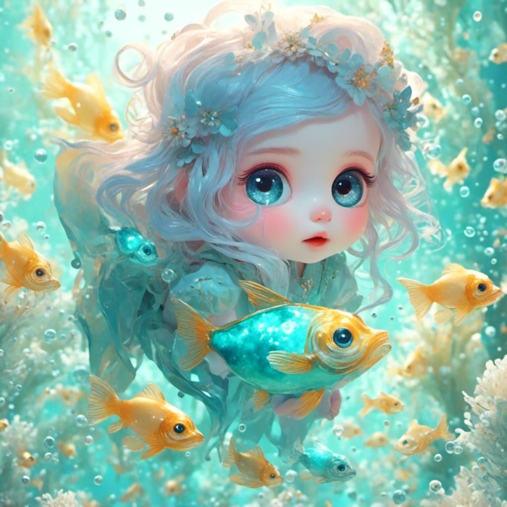 Soft Cute Baby Fish with Shiny Aura