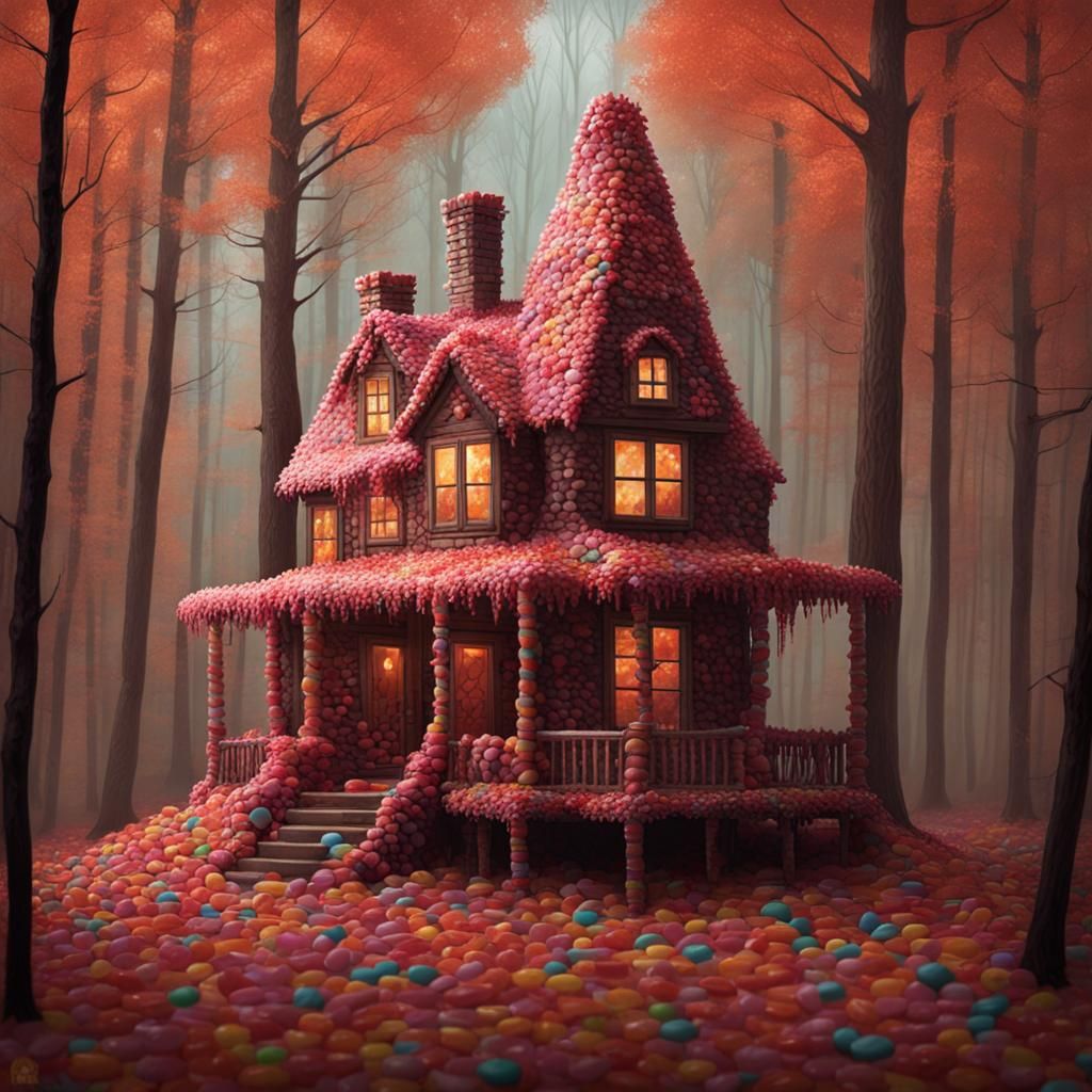 Sinister Candy House in Forest