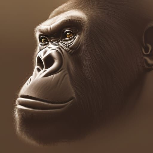 Magnificent Gorilla Warrior Portrait in Hyperdetailed Style