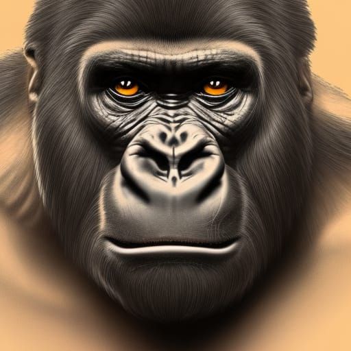 Magnificent Gorilla Warrior in Hyperrealistic Style