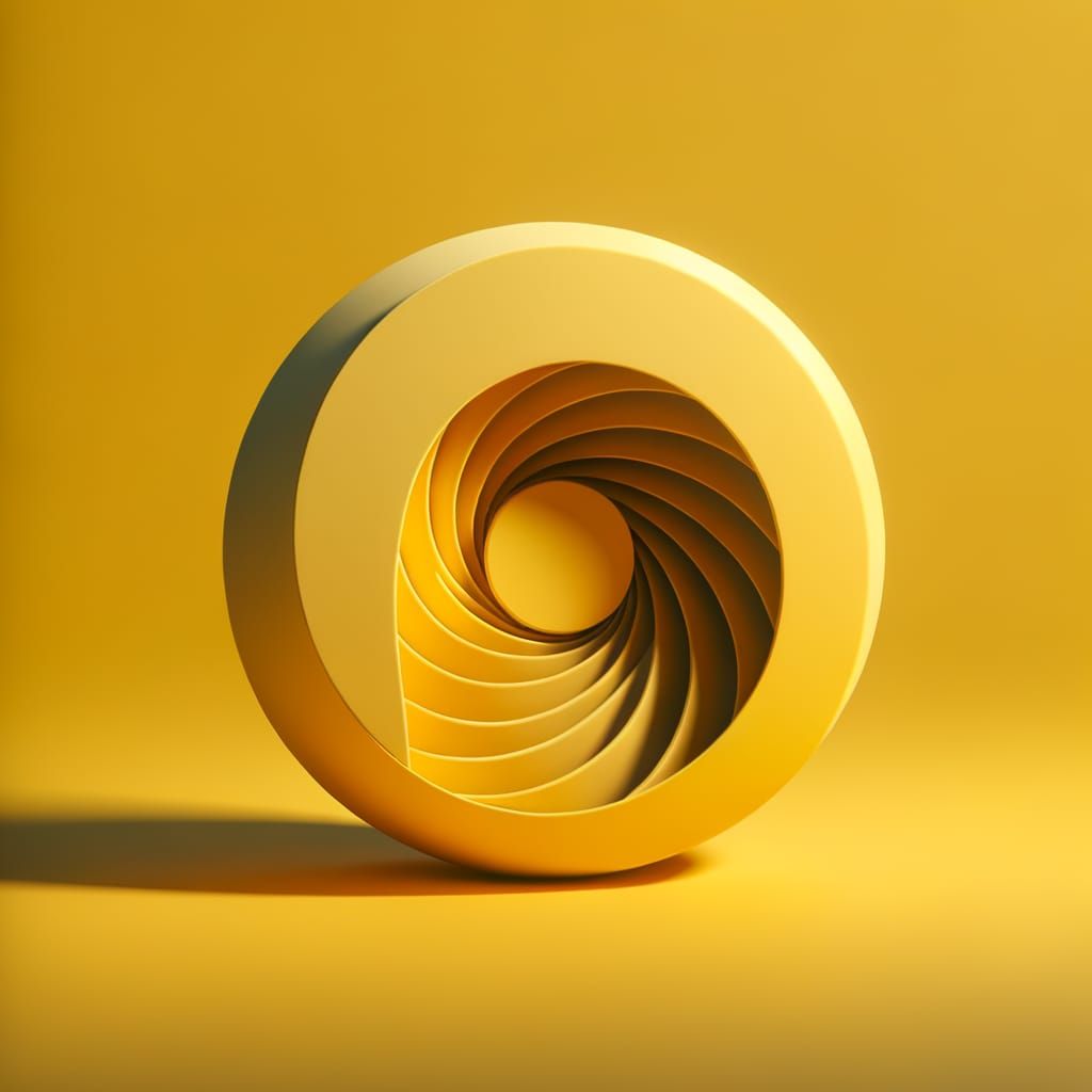 Minimalist Yellow Geometric Composition with Tranquil Harmon...