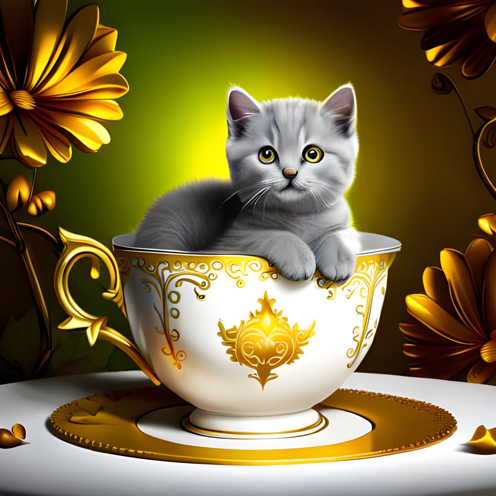Chat en tasse