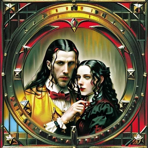 Dracula Vampire in Geometric Abstract Style