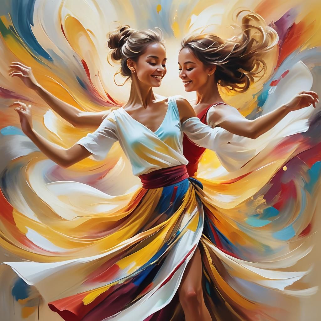Vibrant Oil Painting of a Dancing Person