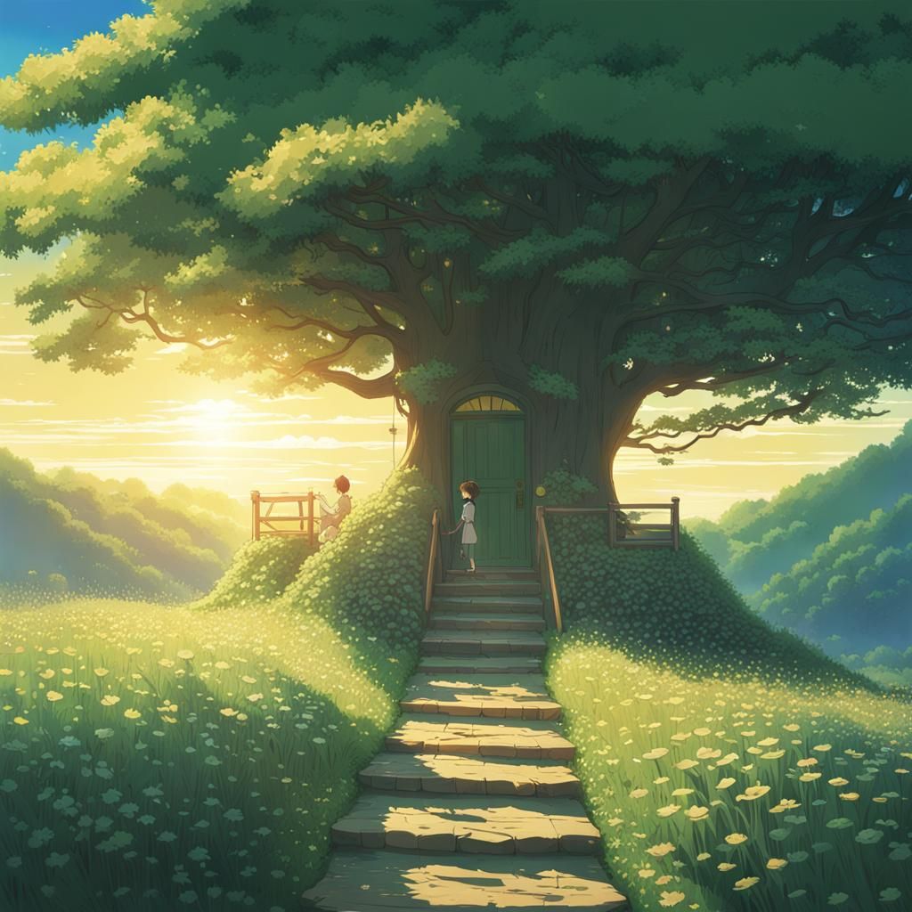 Anime Key Visual in Studio Ghibli Style
