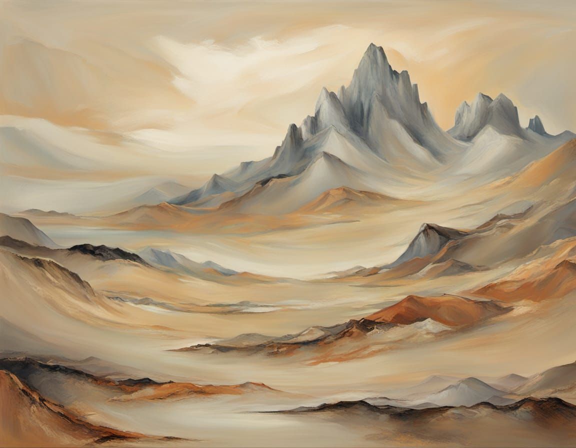 Luxurious Jasper Abstract Beige Painting