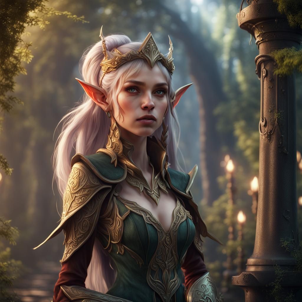 Detailed Elf Girl Fantasy Concept Art